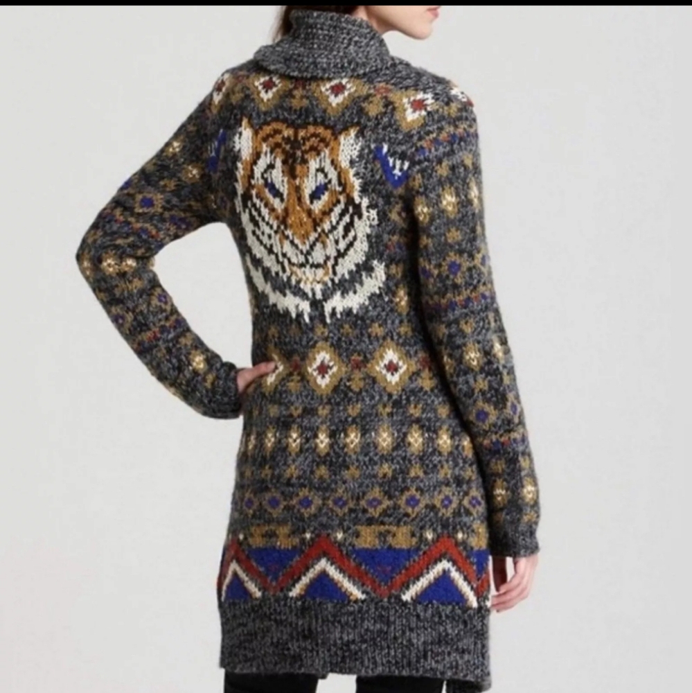 Free People Mascot Tiger Cardigan Size Small Wool Blend Button Front